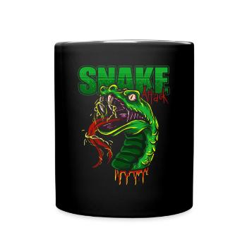Schlange - Tasse einfarbig - Schwarz - Vorne