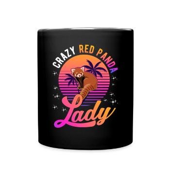 Crazy Red Panda lady Roter Panda - Full Colour Mug - black - Front