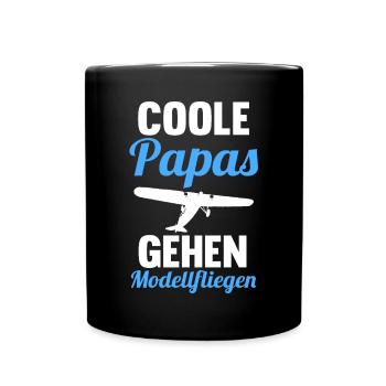 Modellfliegen Papa Vater Vatertag Modellflieger - Tasse einfarbig - Schwarz - Vorne
