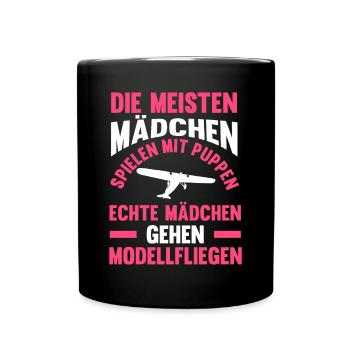 Modellfliegen Modellflieger Modellflug - Tasse einfarbig - Schwarz - Vorne
