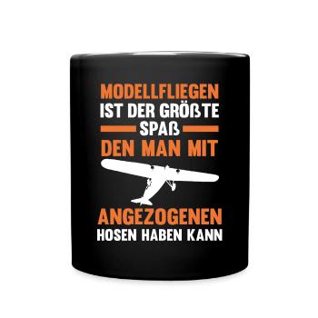 Modellfliegen Modellflieger Modellflug - Tasse einfarbig - Schwarz - Vorne