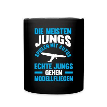 Modellfliegen Modellflieger Modellflug - Tasse einfarbig - Schwarz - Vorne