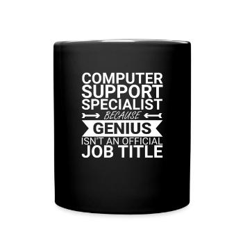 "Computer Support Specialist Genius | IT Support" - Full Colour Mug - black - Front