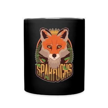 Sparfuchs Geschenk Sparsamer Mensch Geizkragen - Tasse einfarbig - Schwarz - Vorne