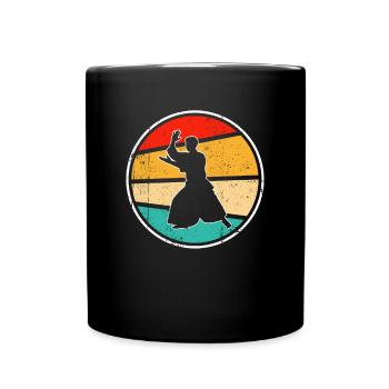 Aikido Retro Logo - Tasse einfarbig - Schwarz - Vorne