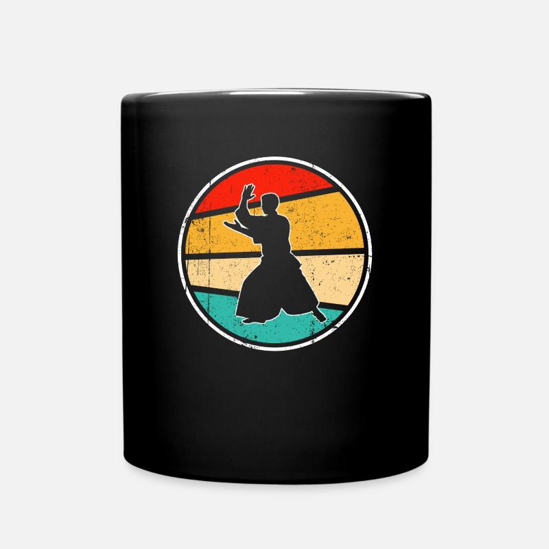 Aikido Retro Logo - Tasse einfarbig - Schwarz