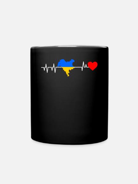 Kiew Herzschlag Geschenk - Tasse einfarbig - Schwarz