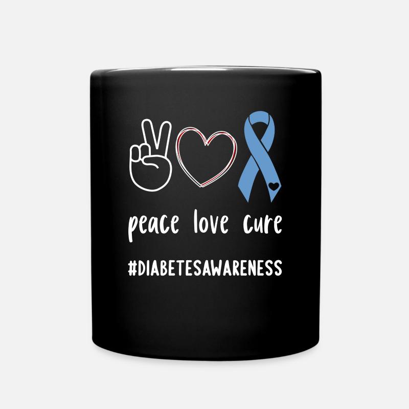 Pace Amore Cura Diabetico Nastro Blu T1D Diabete - Tazza monocolore - nero