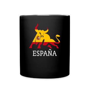 Espagne Drapeau espagnol Souvenir Toro España Bull Silho - Mug uni - noir - Devant