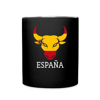 Espagne Drapeau espagnol Souvenir Toro España Têtes de taureau - Mug uni - noir - Devant