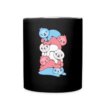 Transgender Flag Trans Pride LGBTQ Faultier - Tasse einfarbig - Schwarz - Vorne