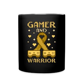 Childhood Cancer Awareness Gamer And Warrior - Tasse einfarbig - Schwarz - Vorne