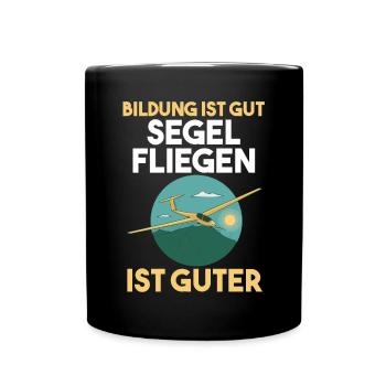 Segelfliegen Segelflieger - Tasse einfarbig - Schwarz - Vorne
