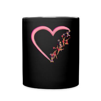 Cheer Cheerleading Heart - Tasse einfarbig - Schwarz - Vorne