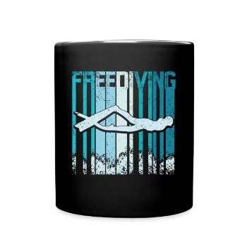 Retro Vintage Freediving - Full Colour Mug - black - Front