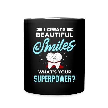 Zahnarzt Geschenk Zahn Dentist Dental Doktor Zähne - Tasse einfarbig - Schwarz - Vorne