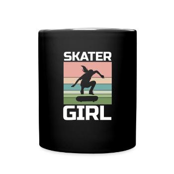 Skateboard Skater Girl - Tasse einfarbig - Schwarz - Vorne