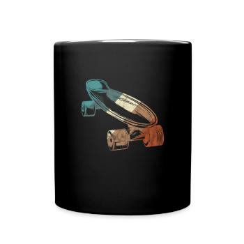 Skateboard Longboard Skater Skate Skaten Geschenk - Tasse einfarbig - Schwarz - Vorne
