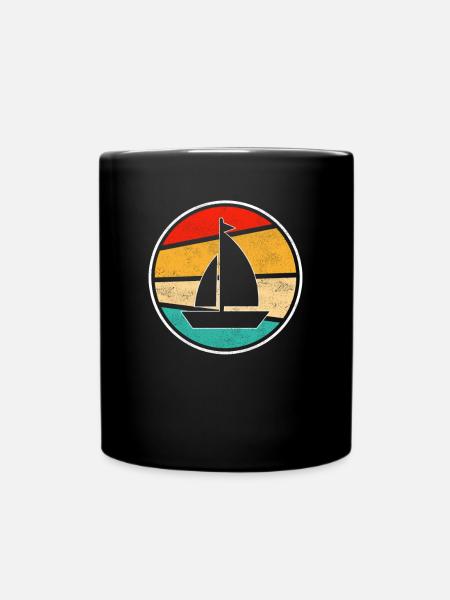 Segeln Retro - Tasse einfarbig - Schwarz