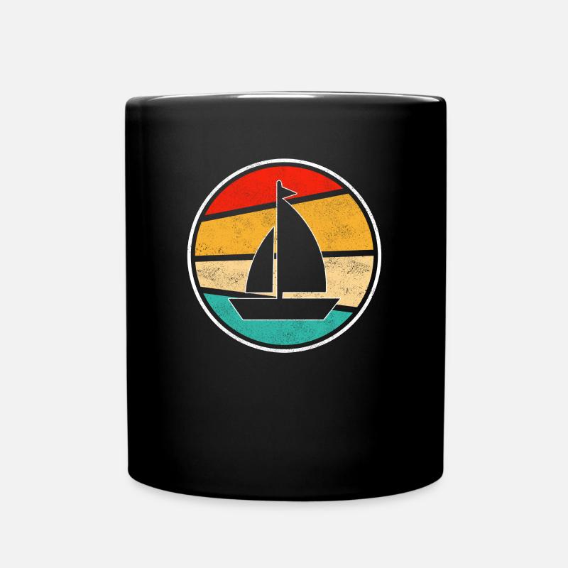 Segeln Retro - Tasse einfarbig - Schwarz