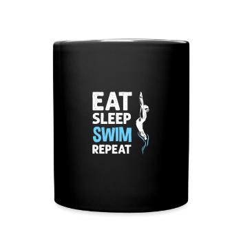 Swim Team Design For Swimmer Eat Sleep - Full Colour Mug - black - Front