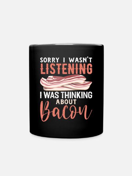 Bacon - Ensfarvet krus - sort