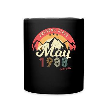 1988 May Birthday Greeting - Full Colour Mug - black - Front