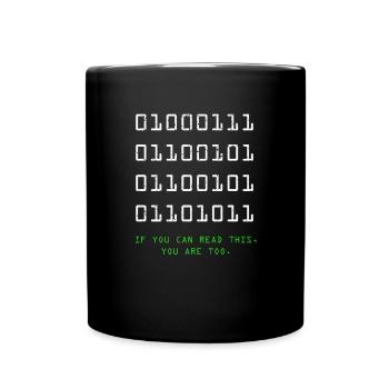 Geek Computer Nerd Binary Code IT Funny Programmer - Full Colour Mug - black - Front