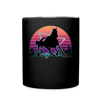Horseball Vaporwave Aesthetic Retro - Full Colour Mug - black - Front