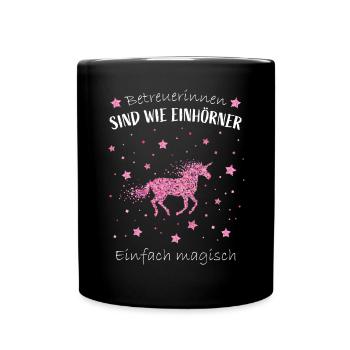 Einhorn Betreuerin Betreuung Altenheim - Tasse einfarbig - Schwarz - Vorne