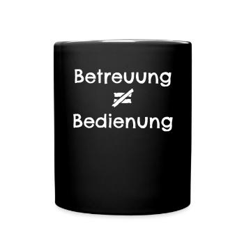 Betreuung Betreuerin Betreuer Pflege - Tasse einfarbig - Schwarz - Vorne