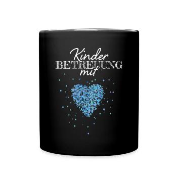 Kinder Betreuung Kindertagesstätte - Tasse einfarbig - Schwarz - Vorne