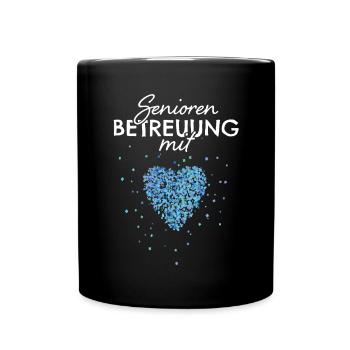 Senioren Betreuung Mit Herz Betreuerin - Tasse einfarbig - Schwarz - Vorne