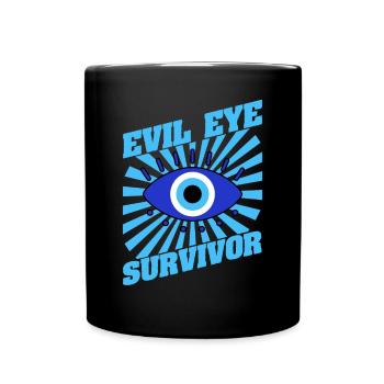 Nazar The Evil Eye Protection for Greek Ein - Full Colour Mug - black - Front