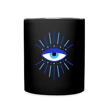Nazar The Evil Eye Curse Protection for a - Full Colour Mug - black - Front