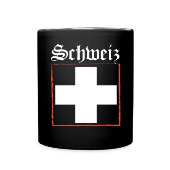 Schweiz T-shirt Geschenkidee - Tasse einfarbig - Schwarz - Vorne