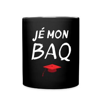 diplôme, bac, bachelier, bachelière - Mug uni - noir - Devant