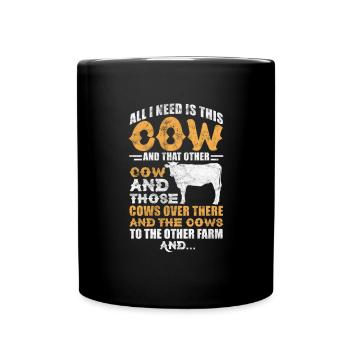 Cow Cow Cows Farm Farmer Gift - Full Colour Mug - black - Front