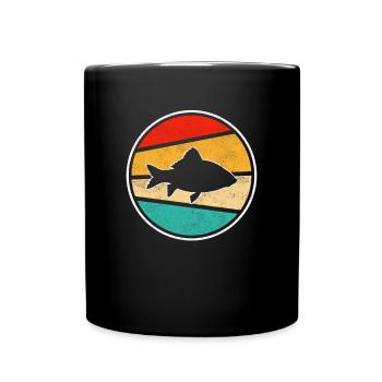 Fisch Retro - Tasse einfarbig - Schwarz - Vorne