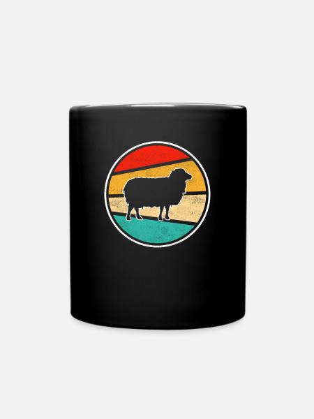 Schaf Retro - Tasse einfarbig - Schwarz