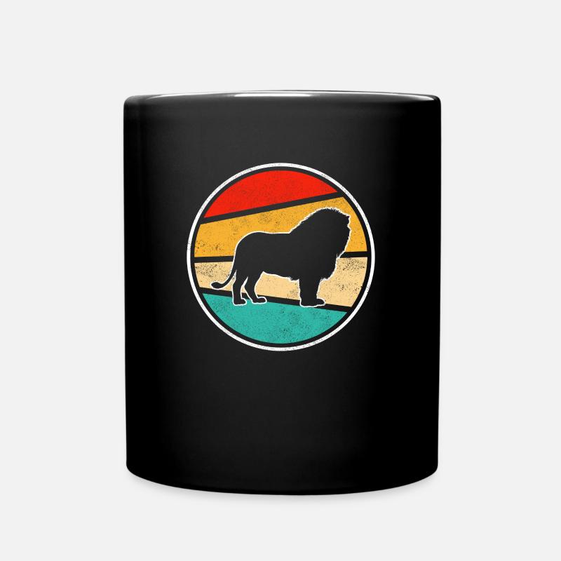 Löwe Retro - Tasse einfarbig - Schwarz