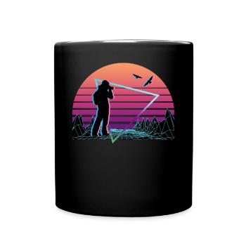 Birdwatcher Birdwatching Vaporwave Aesthetic - Full Colour Mug - black - Front