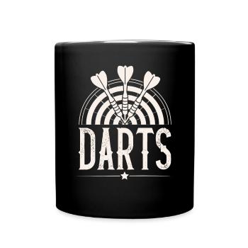 Dart Darten Darts - Tasse einfarbig - Schwarz - Vorne