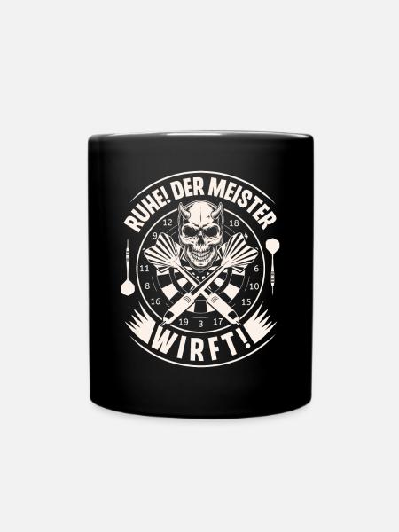 Dart Darten Darts - Tasse einfarbig - Schwarz