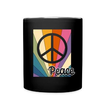 Peace Peace Freedom No War Peace Sign - Full Colour Mug - black - Front