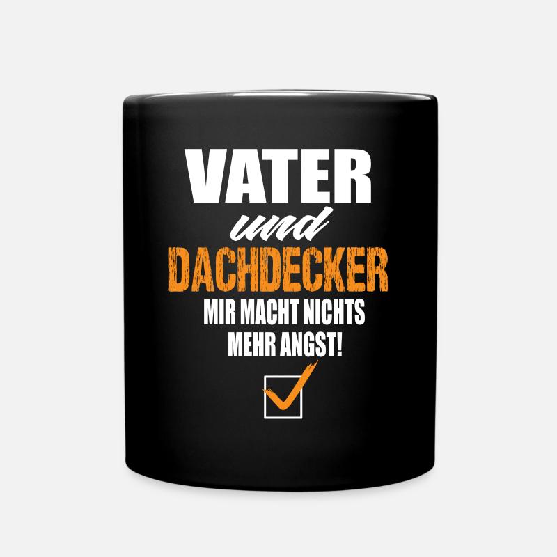 Vater und Dachdecker - Tasse einfarbig - Schwarz