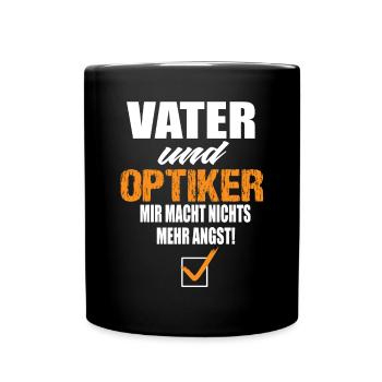 Vater und Optiker - Tasse einfarbig - Schwarz - Vorne