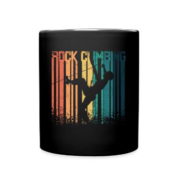 Retro Vintage Rock climbing - Full Colour Mug - black - Front
