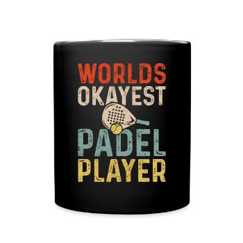 Worlds Okayest Padel Player Retro Padel - Full Colour Mug - black - Front