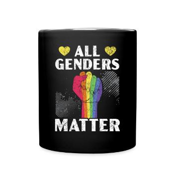 All Genders Matter Gender Equality Pride Parade - Full Colour Mug - black - Front